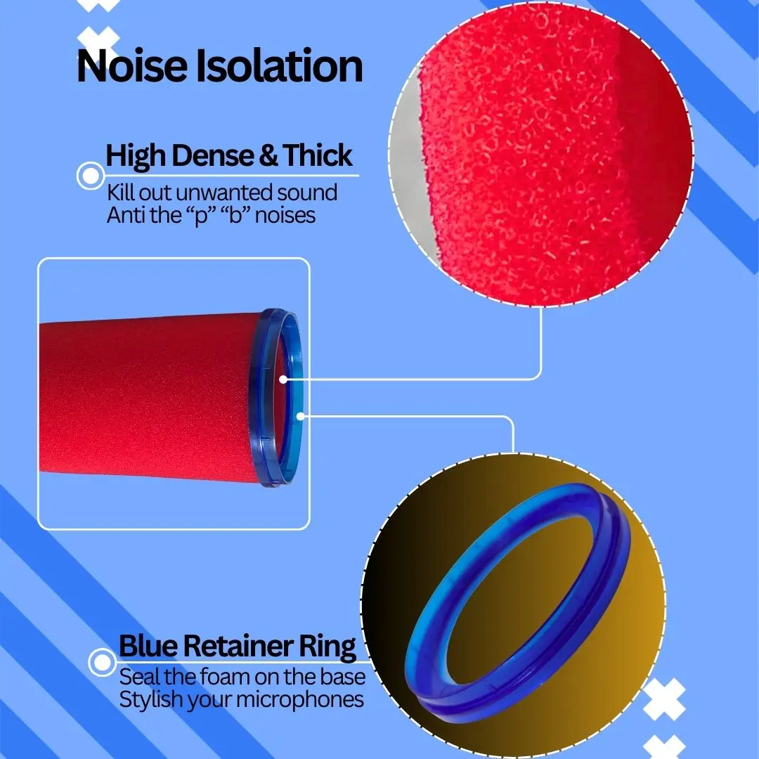 Red Soundproof Foam Mic Cover  - огляд і ціна Shure Mic Mv7
