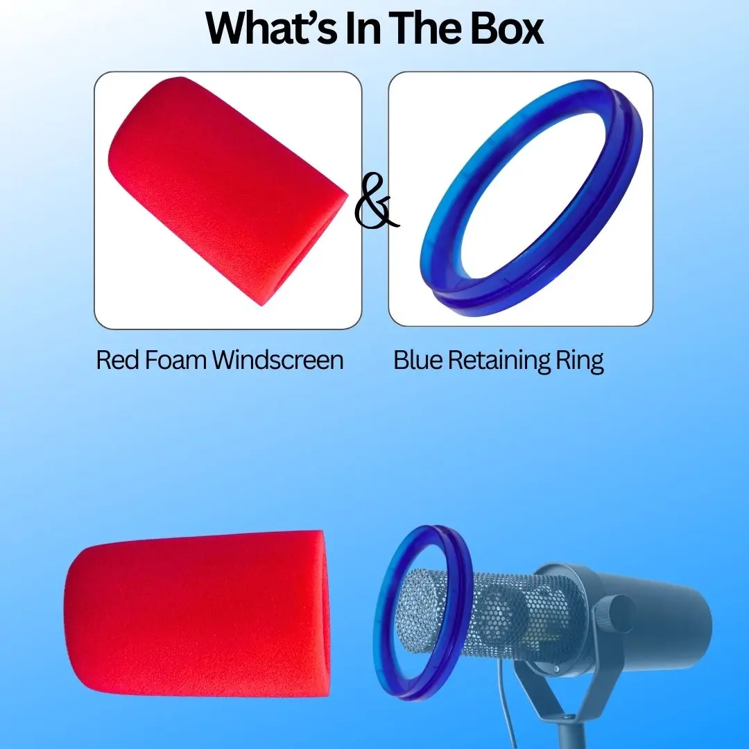 Red Soundproof Foam Mic Cover  - огляд і ціна Shure Mic Mv7