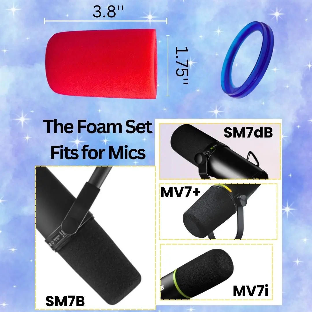 Red Soundproof Foam Mic Cover  - огляд і ціна Shure Mic Mv7