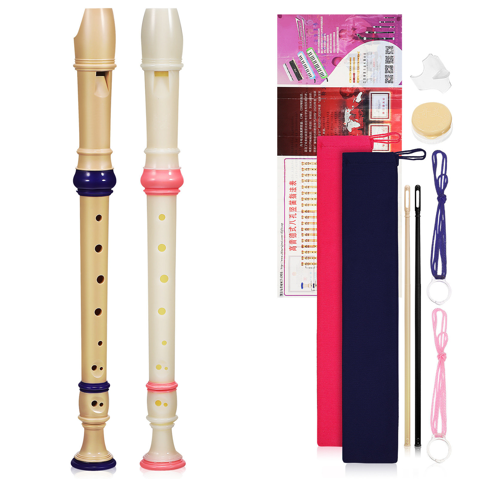 2Pcs Soprano Recorder 8 Holes  - огляд і ціна Soprano Recorder Plastic