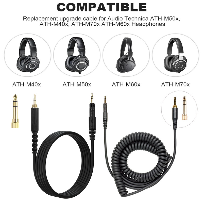 Coiled Audio Cable Replacement - огляд і ціна Audio Technica Headphone Ath-M50X