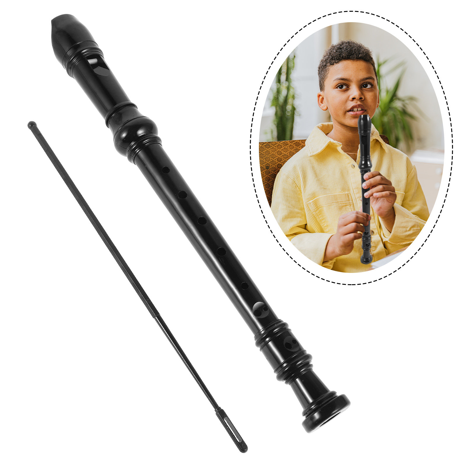 8 Hole Black Transparent ABS S - огляд і ціна Soprano Recorder Plastic